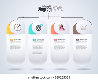 4 Choice of infographic diagram. Diagram flow chart. vector illustration.