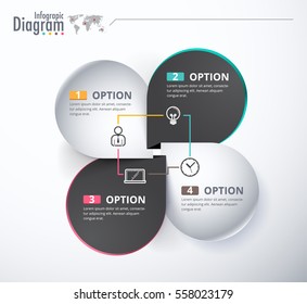 4 Choice label infographic design. Business present diagram. vector illustration.