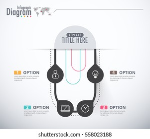 4 Choice label infographic design. Business present diagram. vector illustration.