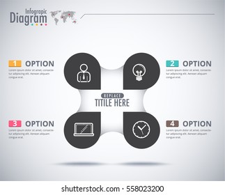 4 Choice label infographic design. Business present diagram. vector illustration.