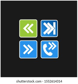 4 choices of arrow and logo icon in the box. Can be used for application logos .vector design
