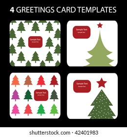 4 tarjetas de Navidad