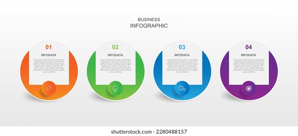 4 circle concept for infographic template.