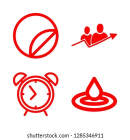 4 circle icons with group and arrow and sticker in this set