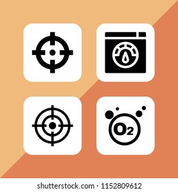 4 circle icons in vector set. oxygen, target and speed test illustration for web and graphic design