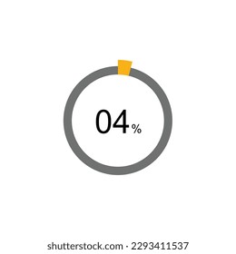 4% Circle loading icon template. Update or loading symbol for web or application, 4 percent.