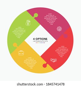 4 Circle Puzzle Vector Infographic. This infographics is very ideal for any business presentations