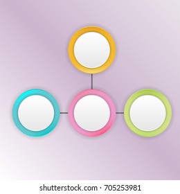 4 circles business presentation concept 4 steps diagram information template for business