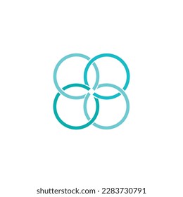 4 circles intersected emblem vector