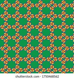4 circles with triangles Inside them seamless repeat pattern