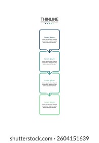 4 Circular elements placed in vertical row. Concept of 4 successive steps of project development process. Flat infographic design template. Simple vector illustration for business analytics.