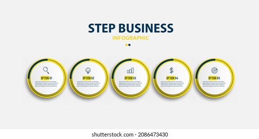 4 Plantillas de diseño gráfico de información comercial de línea de tiempo circular