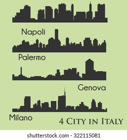 4 City in Italy -  Milan, Palermo, Genoa, Naples ( Milano, Napoli, Genova, Palermo )