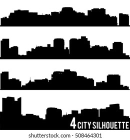 4 City Silhouette, vector