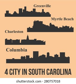 4 City in South Carolina ( Columbia, Charleston, Greenville, Myrtle Beach)