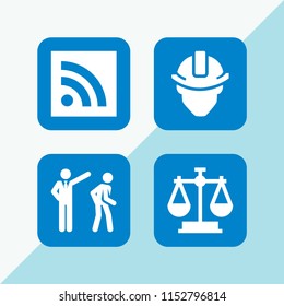 4 civil icons in vector set. worker, site and law illustration for web and graphic design