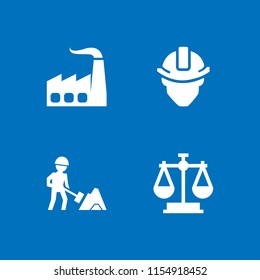 4 civil icons in vector set. law, worker and infrastructure illustration for web and graphic design