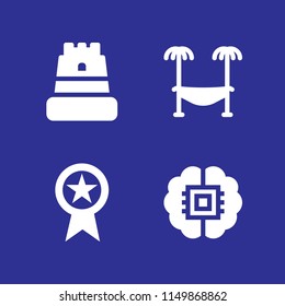 4 cloud icons in vector set. star, beach and ai illustration for web and graphic design