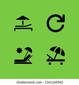 4 cocktail icons in vector set. sunbed and refresh illustration for web and graphic design
