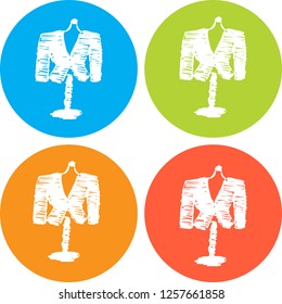 4 Collection Hand Drawn Icon Mannequin Fashion Clothing Garment Design Vector Illustration. Good for Graphic Design, Logo, Outline, Layout, Template. 
