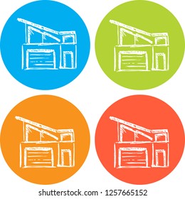 4 Collection Hand Drawn Icon House Home Building Architecture Design Vector Illustration. Good for Graphic Design, Logo, Outline, Layout, Template. 