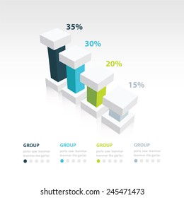 4 color 3d infographic the presentation of data template