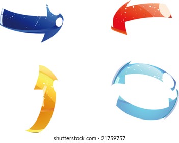 4 color arrows. Vector illustration.