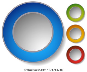 4 color clean circle buttons, badges with transparent shadow