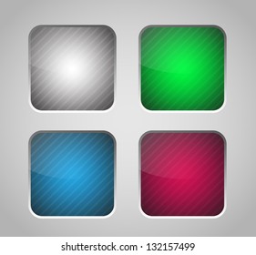 4 color glossy icons. Vector design elements