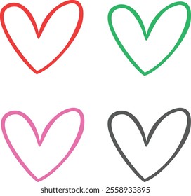 4 color heart Solid icon pack