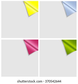 4 color paper with folded corner and place for your text