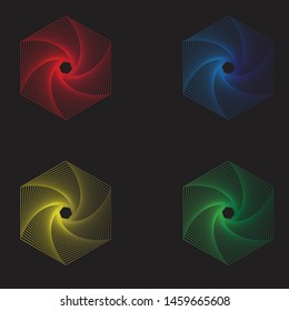 4 Color Polygon Geometrical Shape - Vector Illustration