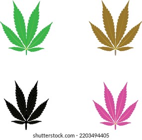 4 Color Raw Hemp leaf Vector artwork. This is an eps vector file.