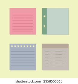 Colección de notas pegajosas de 4 colores