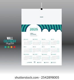 4 colored 12 month 2025 wall vector calendar design for any kind of use