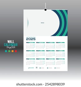 4 colored 12 month 2025 wall vector calendar design for any kind of use