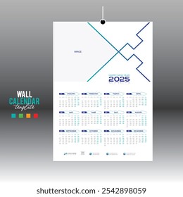 4 colored 12 month 2025 wall vector calendar design for any kind of use