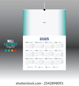 4 colored 12 month 2025 wall vector calendar design for any kind of use