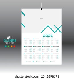 4 colorido 12 mês 2025 design de calendário vetor de parede para qualquer tipo de uso