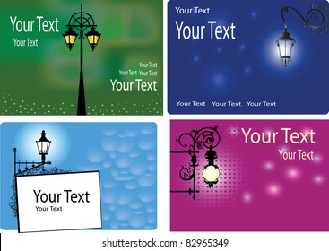 4 colored backgrounds with lanterns and space for the text
