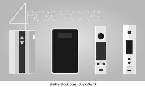 4 colored vaping variwatt varivolt box mods set