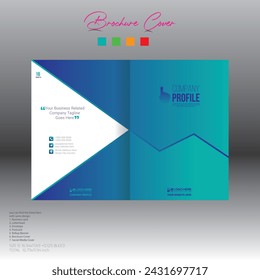 Diseño de la cubierta del folleto del vector de 4 colores para el uso corporativo y de cualquier compañía