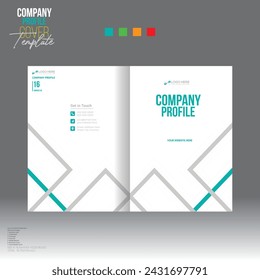 Diseño de la cubierta del folleto del vector de 4 colores para el uso corporativo y de cualquier compañía
