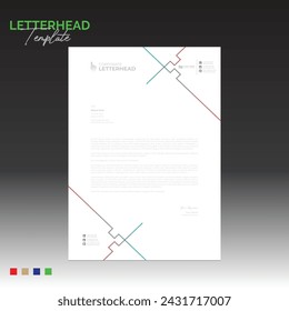 4 colored vector letterhead design for corporate and any best company use