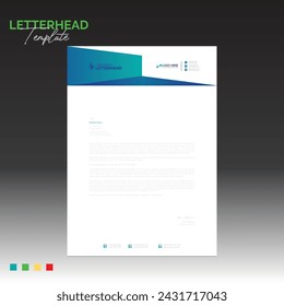 4 colored vector letterhead design for corporate and any best company use