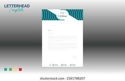 4 colored vector letterhead design for corporate and any best company use