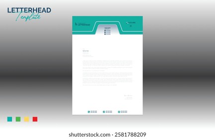 4 colored vector letterhead design for corporate and any best company use