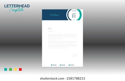 4 colored vector letterhead design for corporate and any best company use