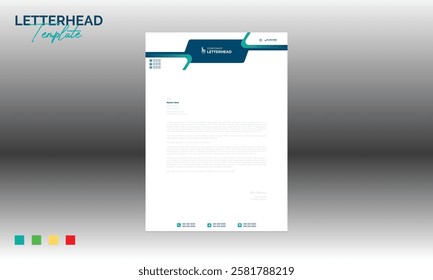 4 colored vector letterhead design for corporate and any best company use