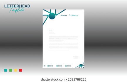 4 colored vector letterhead design for corporate and any best company use